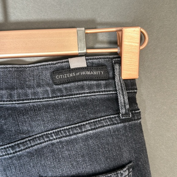 Citizens of humanity, rocket crop mid rise, skinny jeans, size 24”, black faded - Picture 5 of 10